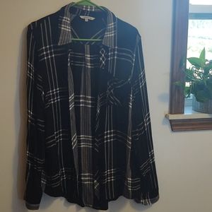 Black and white plaid button down shirt